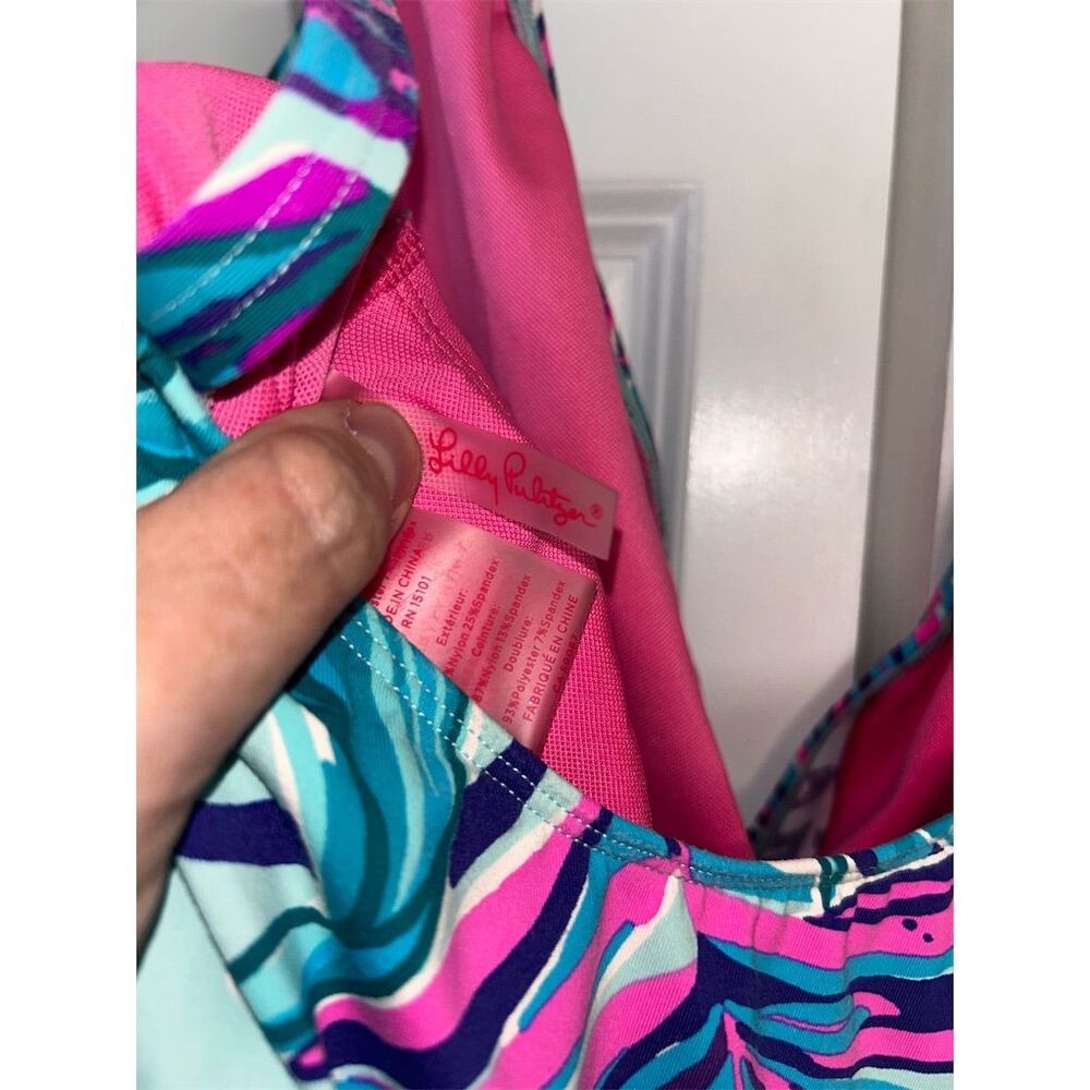 Lilly Pulitzer Women's One-Piece Swimsuit Size 14 Multicolor Tropical - Picture 7 of 8